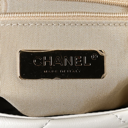 Chanel Goatskin Quilted Medium Chanel 19 Flap White 6 of 13