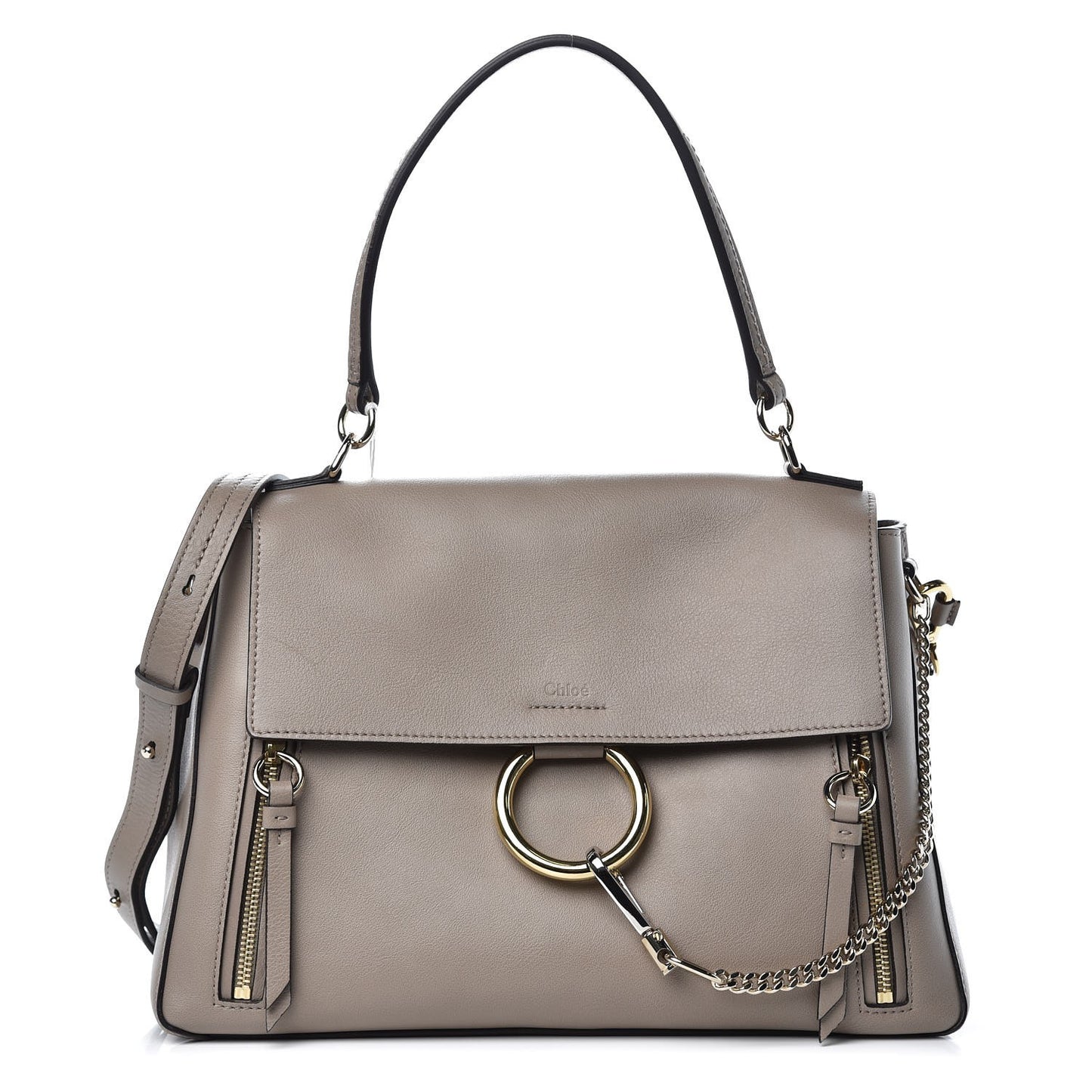 Calfskin Medium Faye Day Shoulder Bag Motty Grey