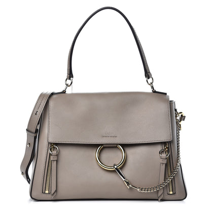 Chloe Calfskin Medium Faye Day Shoulder Bag Motty Grey 1 of 8