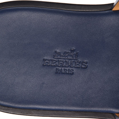 Hermes Epsom Mens Izmir Sandals 40.5 Bleu Saphir 8 of 10