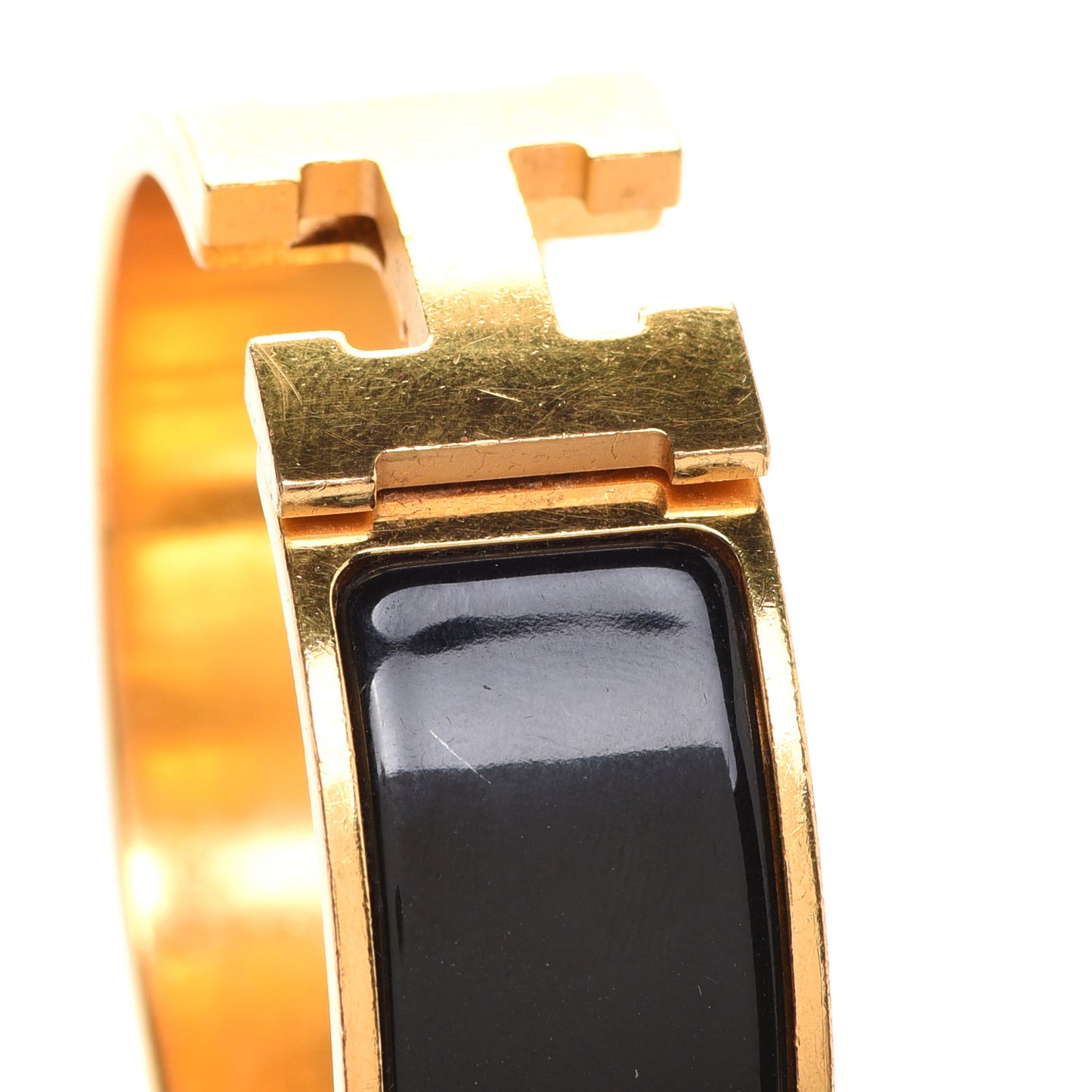 Enamel Wide Clic Clac H Bracelet PM Black