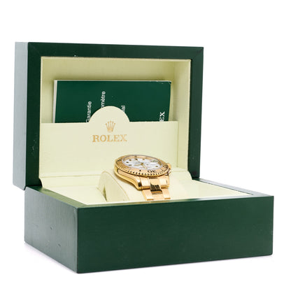 Rolex 18K Yellow Gold 40mm Oyster Perpetual Date Yacht-Master Watch White 16628 5 of 5