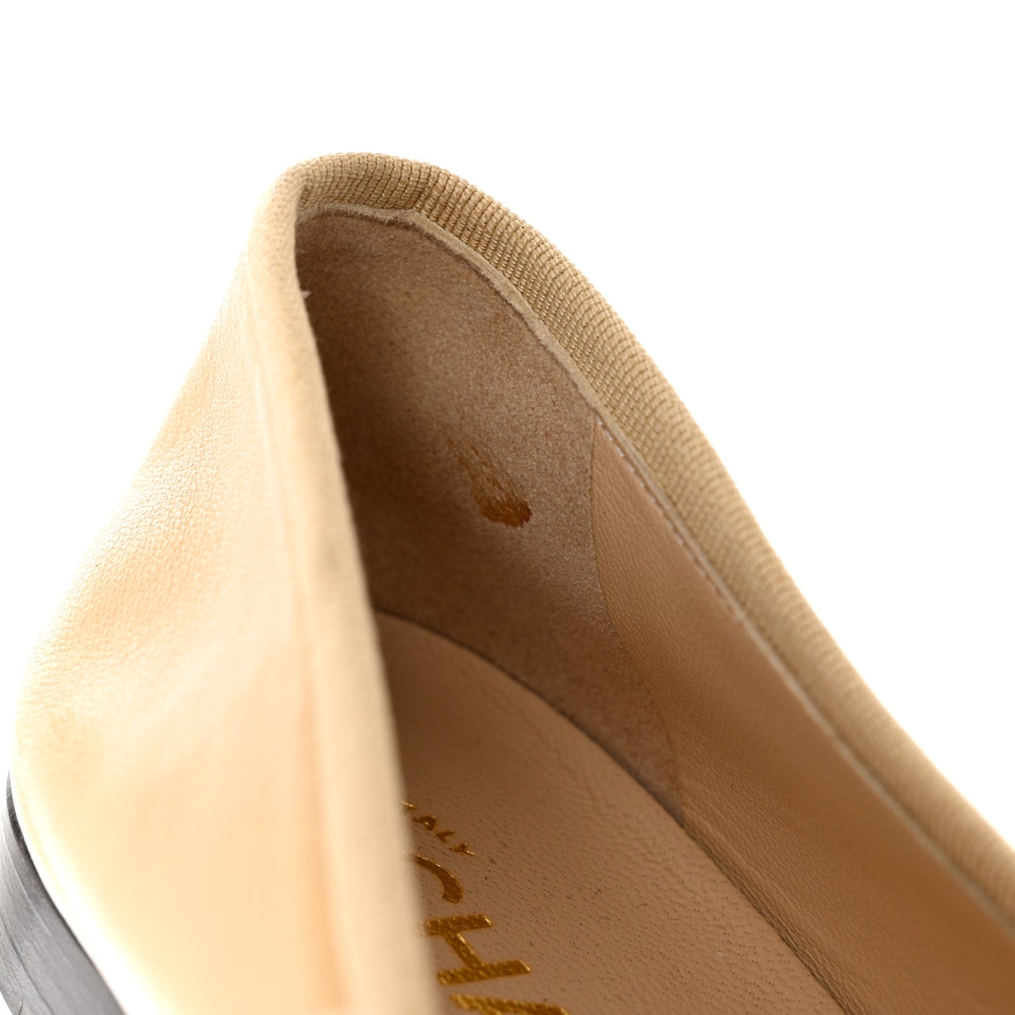 Lambskin Cap Toe CC Ballerina Flats 40.5 Beige Black