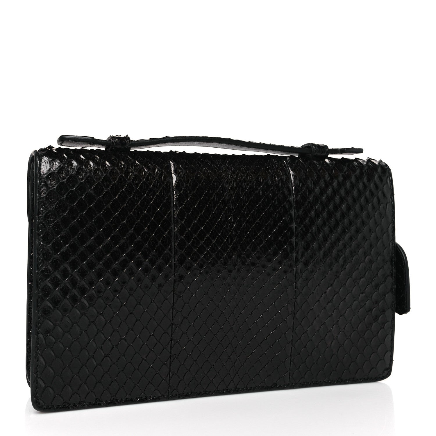 Gucci Snakeskin Small Lady Lock Briefcase Clutch Black 4 of 10