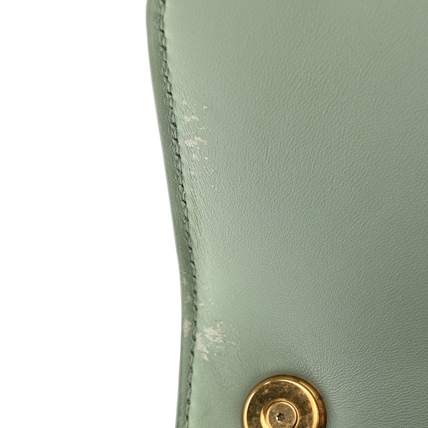 Smooth Calfskin Carre Satchel Vert Opaline