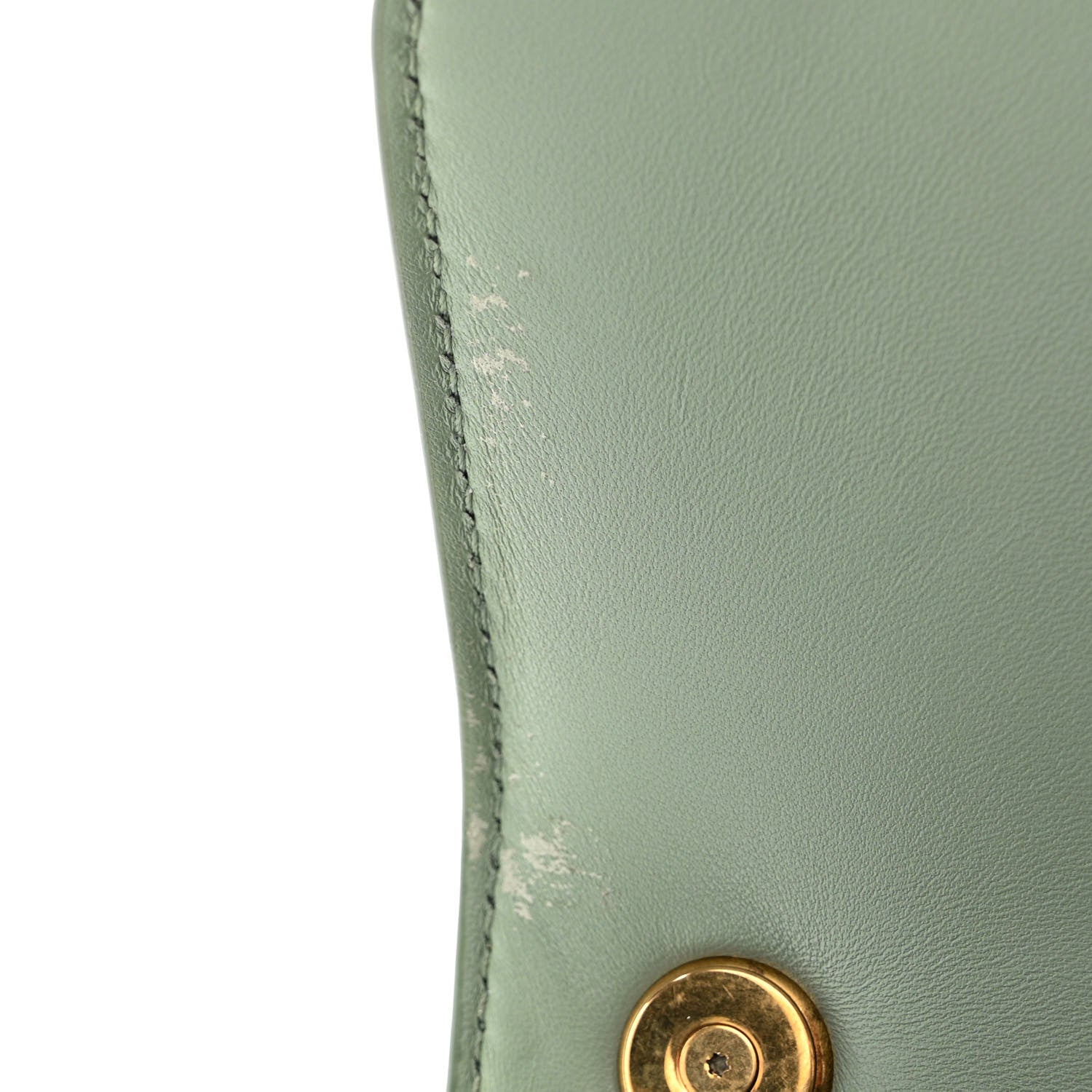 Saint Laurent Smooth Calfskin Carre Satchel Vert Opaline 12 of 14
