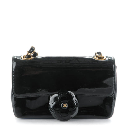 Chanel Patent Calfskin Camellia Mini Rectangular Flap Black 1 of 6