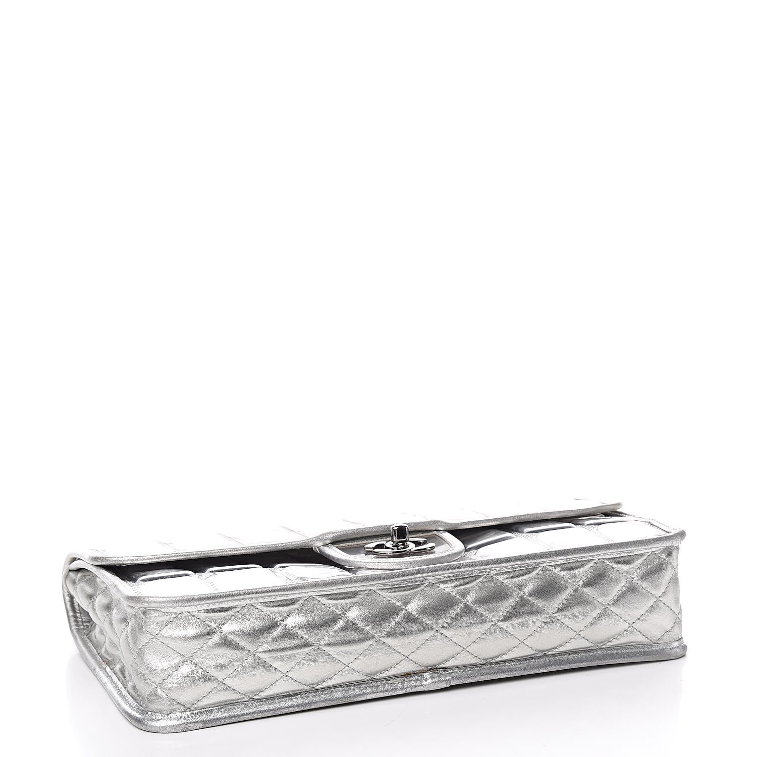Chanel Vinyl Large Ice Cube Flap Silver 4 of 14