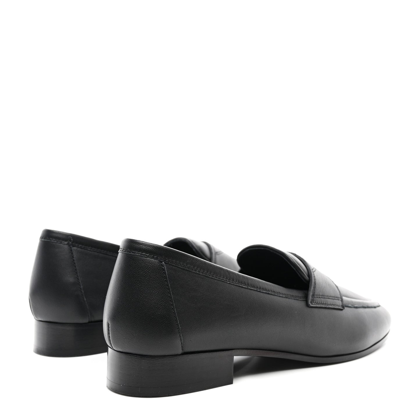 Calfskin Lambskin CC Loafers 38.5 Black