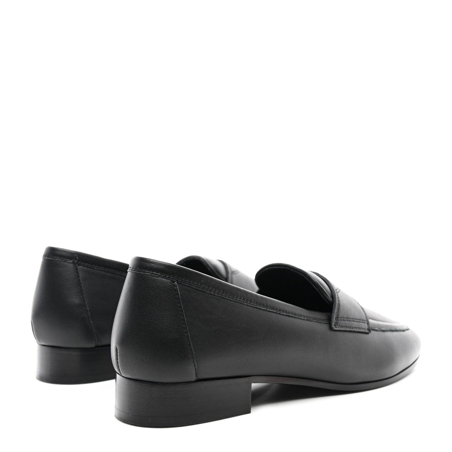 Chanel Calfskin Lambskin CC Loafers 38.5 Black 4 of 8