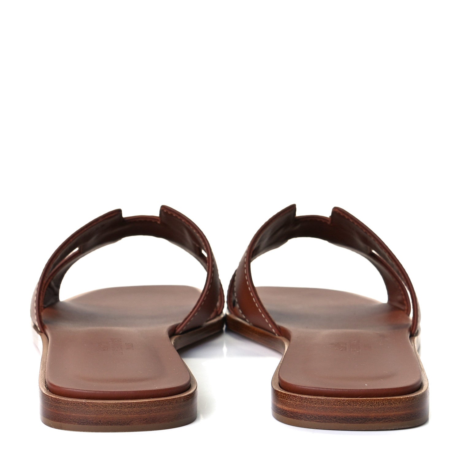 Hermes Box Calfskin Oran Sandals 37 Gold 5 of 9