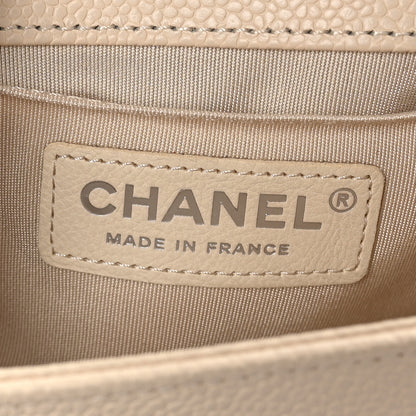 Chanel Caviar Chevron Quilted Small Boy Flap White 6 of 10