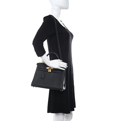 Hermes Togo Kelly Retourne 32 Black 2 of 15