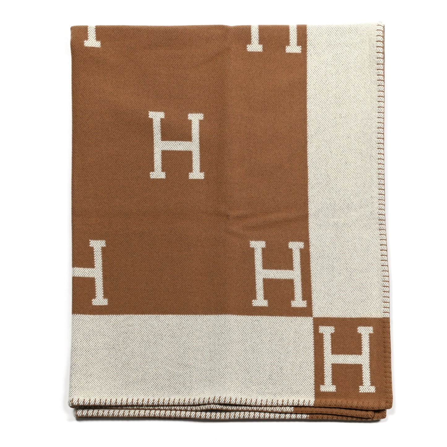 Wool Cashmere Avalon Blanket Ecru Camel