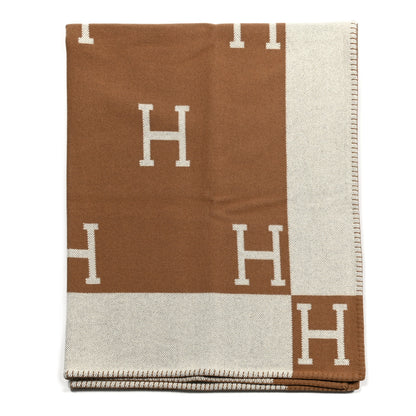 Hermes Wool Cashmere Avalon Blanket Ecru Camel 1 of 3