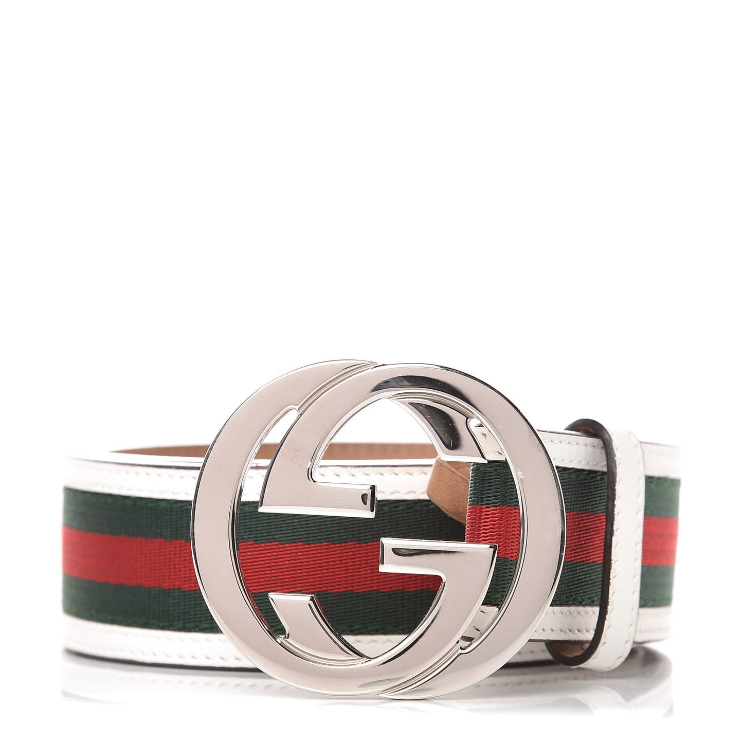 Calfskin Web Interlocking G Belt 80 32 White