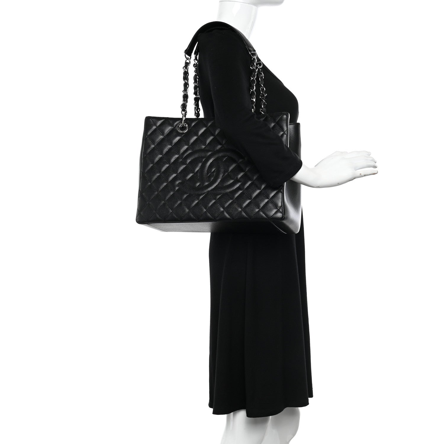 Chanel Caviar Quilted Grand Shopping Tote GST Black 2 of 11