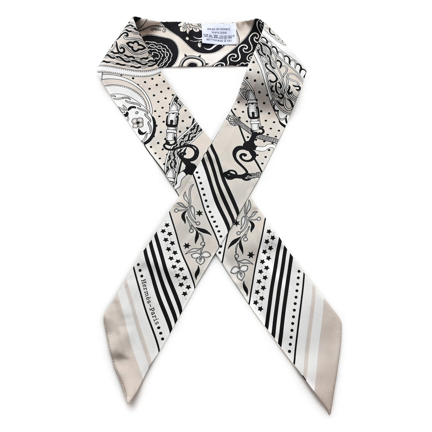 Silk Festival Des Amazones Twilly Grege Black White
