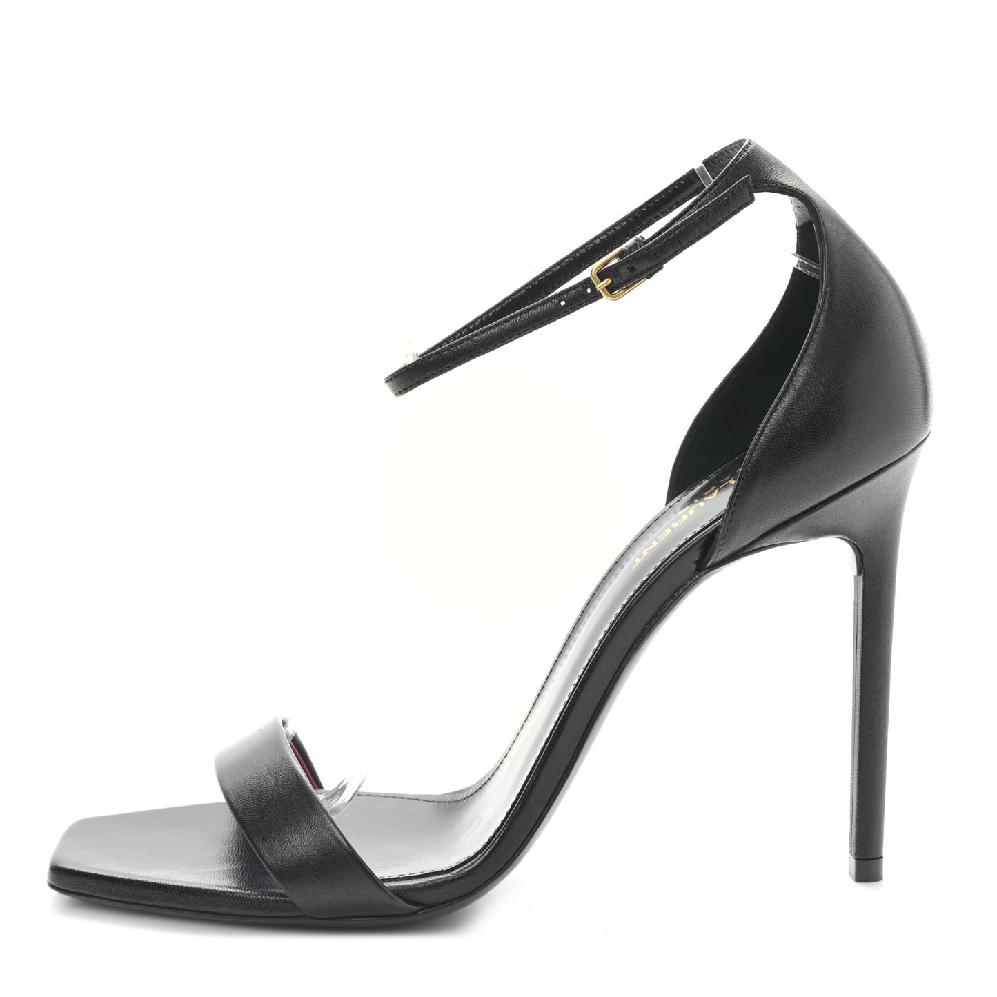 Calfskin Amber 105 Ankle Strap Sandals 41 Black