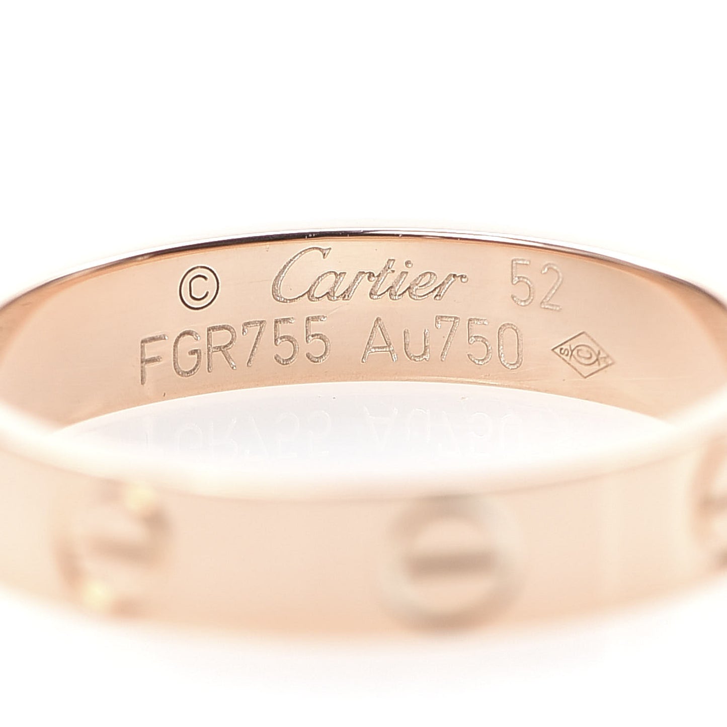 18K Pink Gold 3.5mm LOVE Wedding Band Ring 52 6
