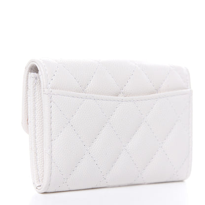 Chanel Caviar Quilted Flap Card Holder Wallet White 3 of 8