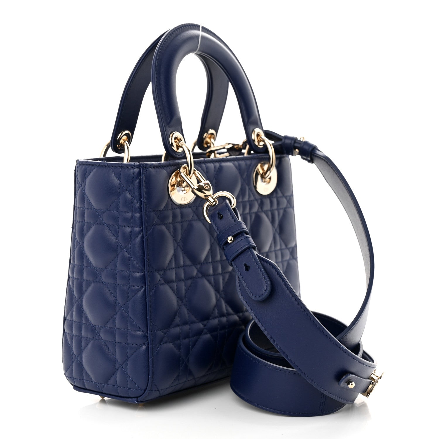Christian Dior Lambskin Cannage Small My ABCDior Lady Dior Royal Blue 3 of 12