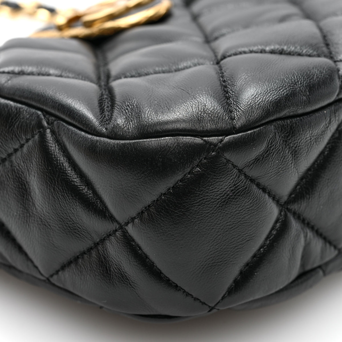 Chanel Lambskin Quilted Small Chain Hobo Black 9 of 10