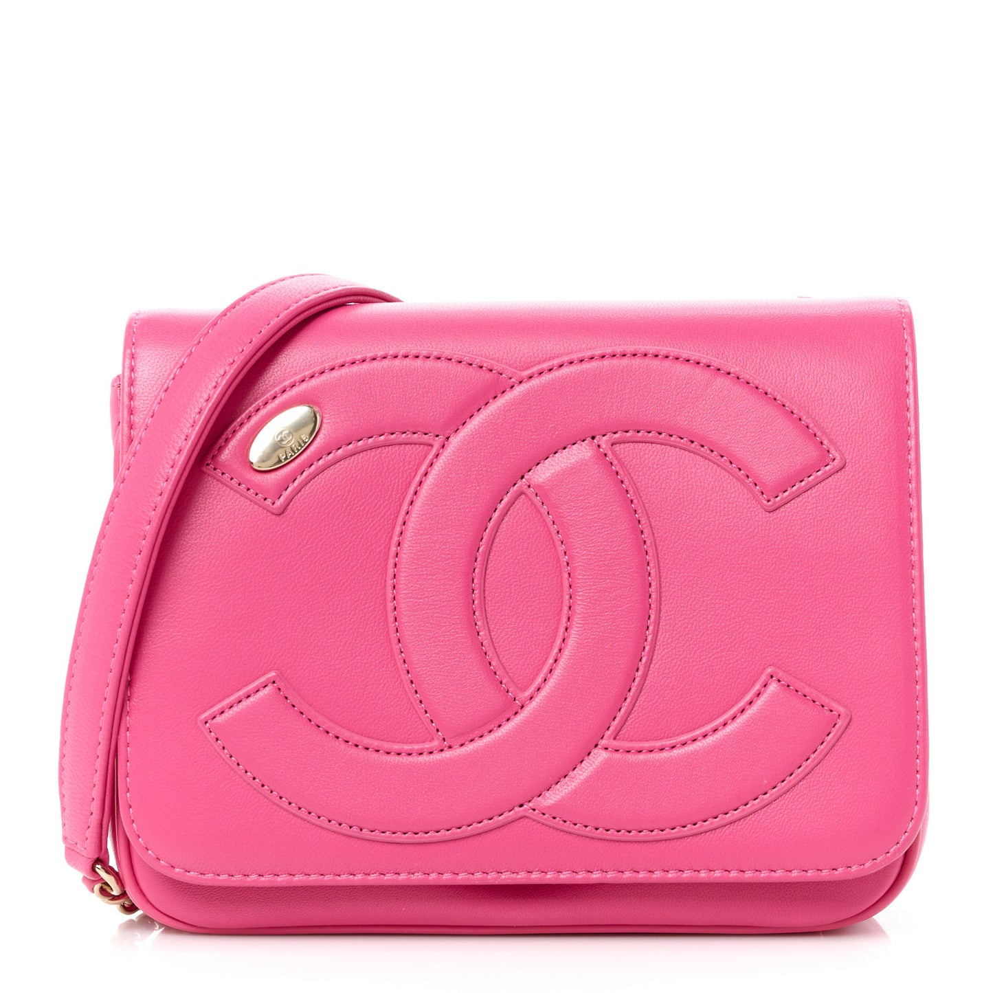 Lambskin CC Mania Flap Bag Pink