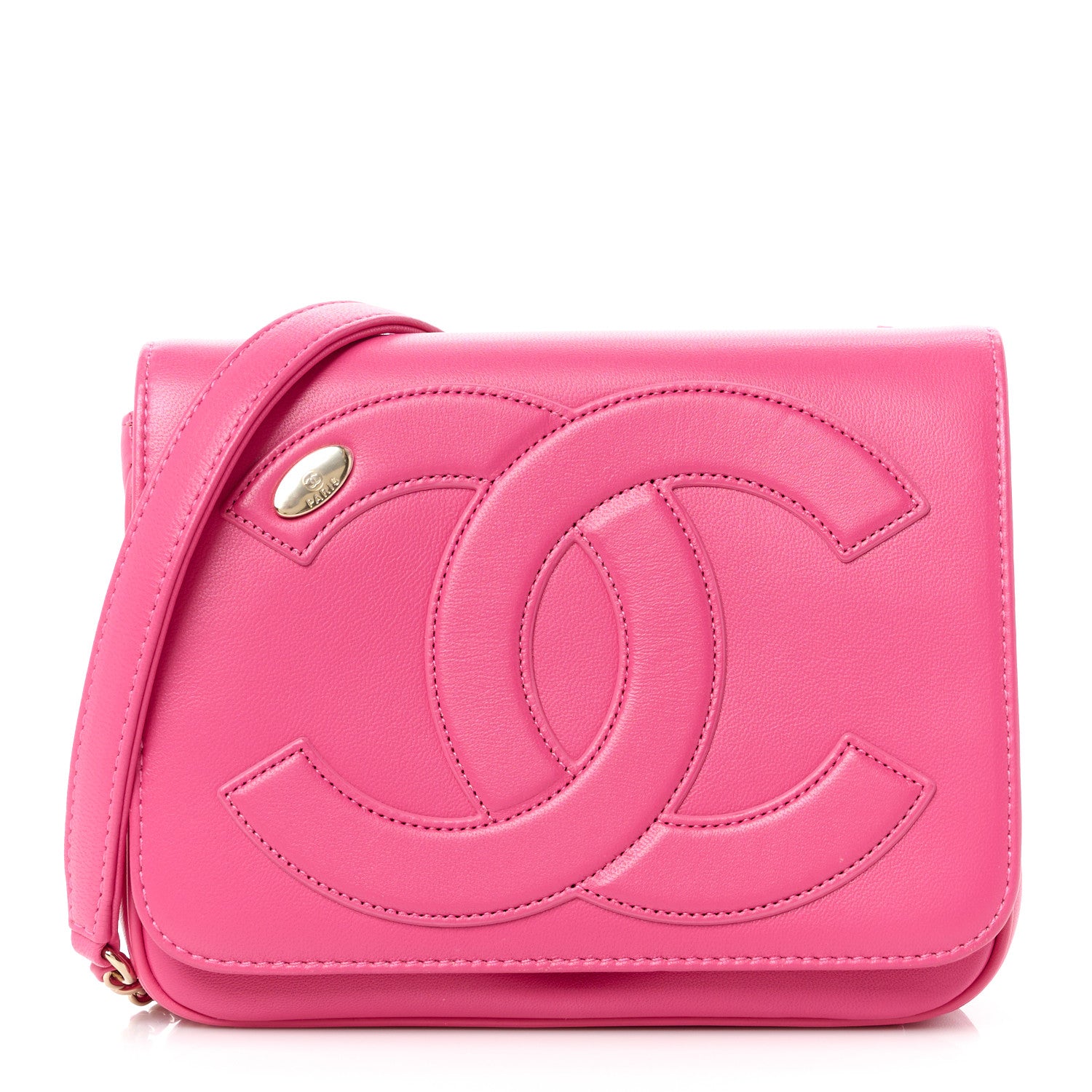 Chanel Lambskin CC Mania Flap Bag Pink 1 of 10