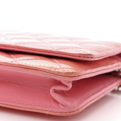 Chanel Patent Quilted Wallet On Chain WOC Coral 12 of 18