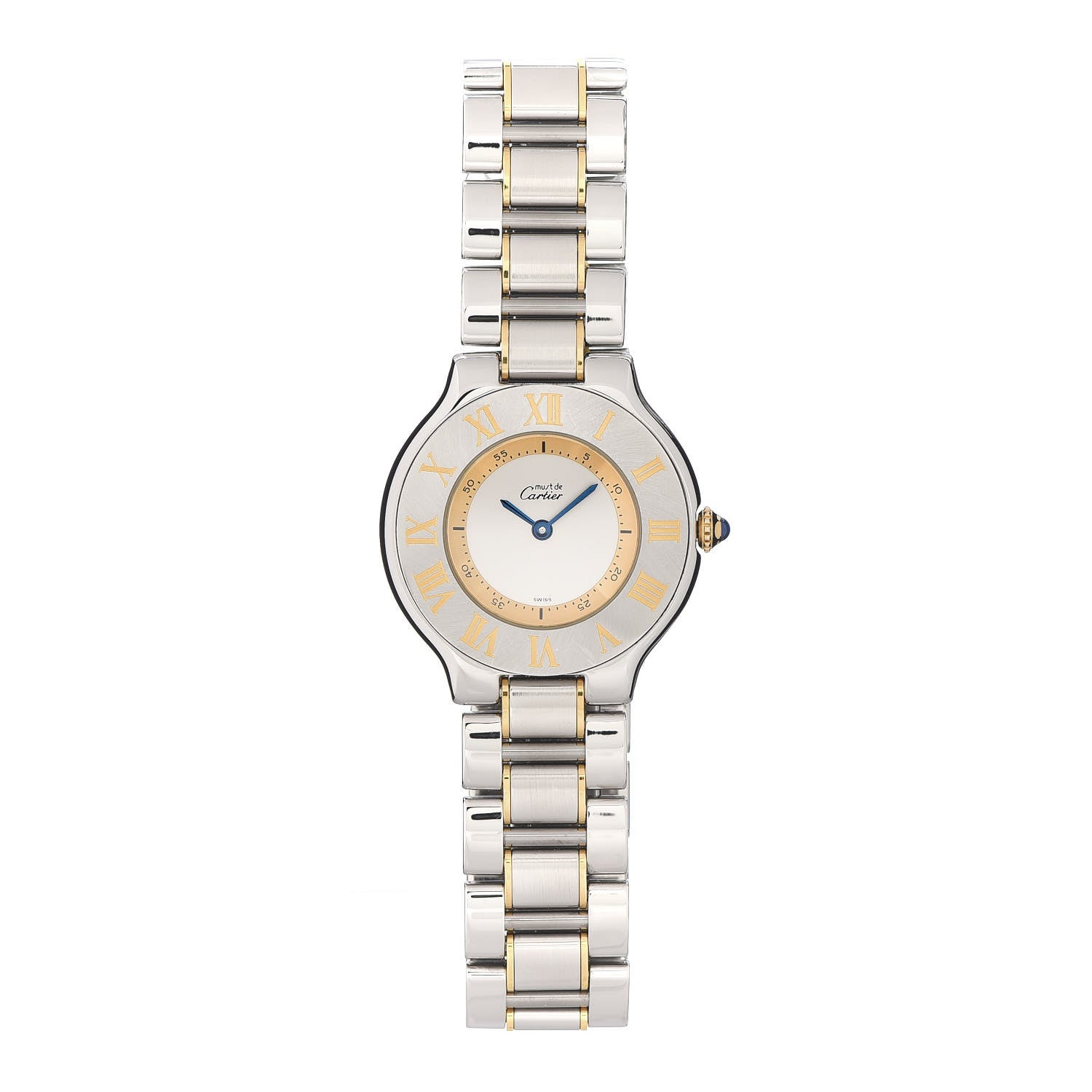 Cartier Stainless Steel 18K Yellow Gold 31mm Must De 21 Quartz Watch 1 of 6