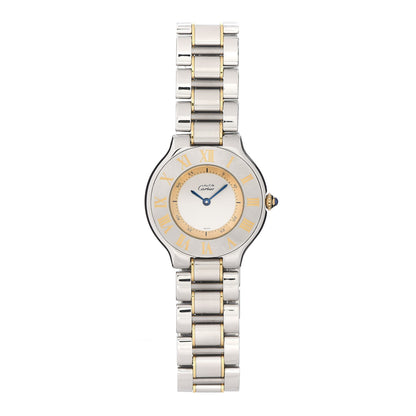 Cartier Stainless Steel 18K Yellow Gold 31mm Must De 21 Quartz Watch 1 of 6