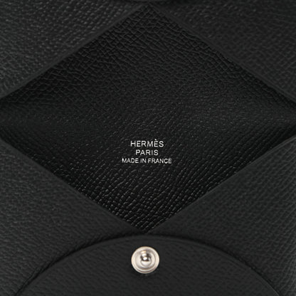 Hermes Epsom Calvi Card Case Black 6 of 7