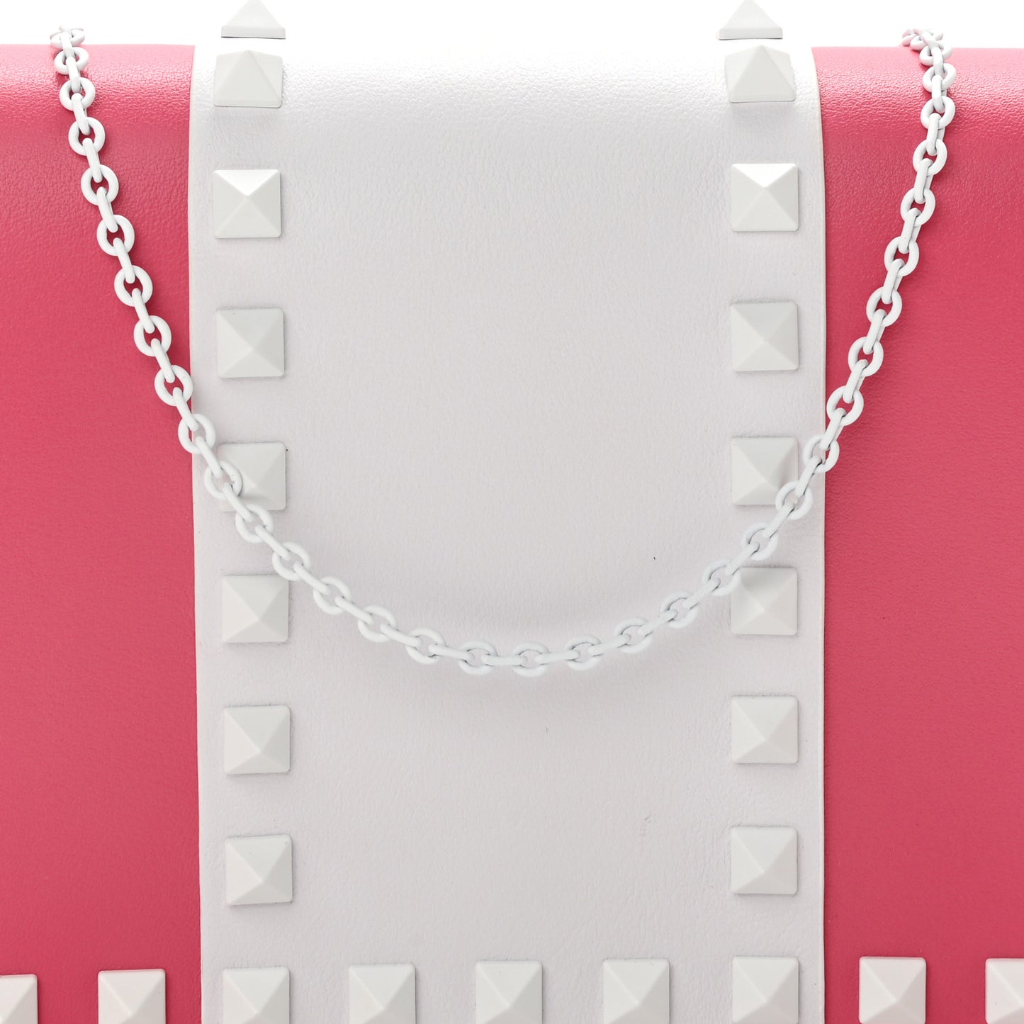 Vitello Colorblock Free Rockstud Wallet on Chain Shadow Pink Optic White