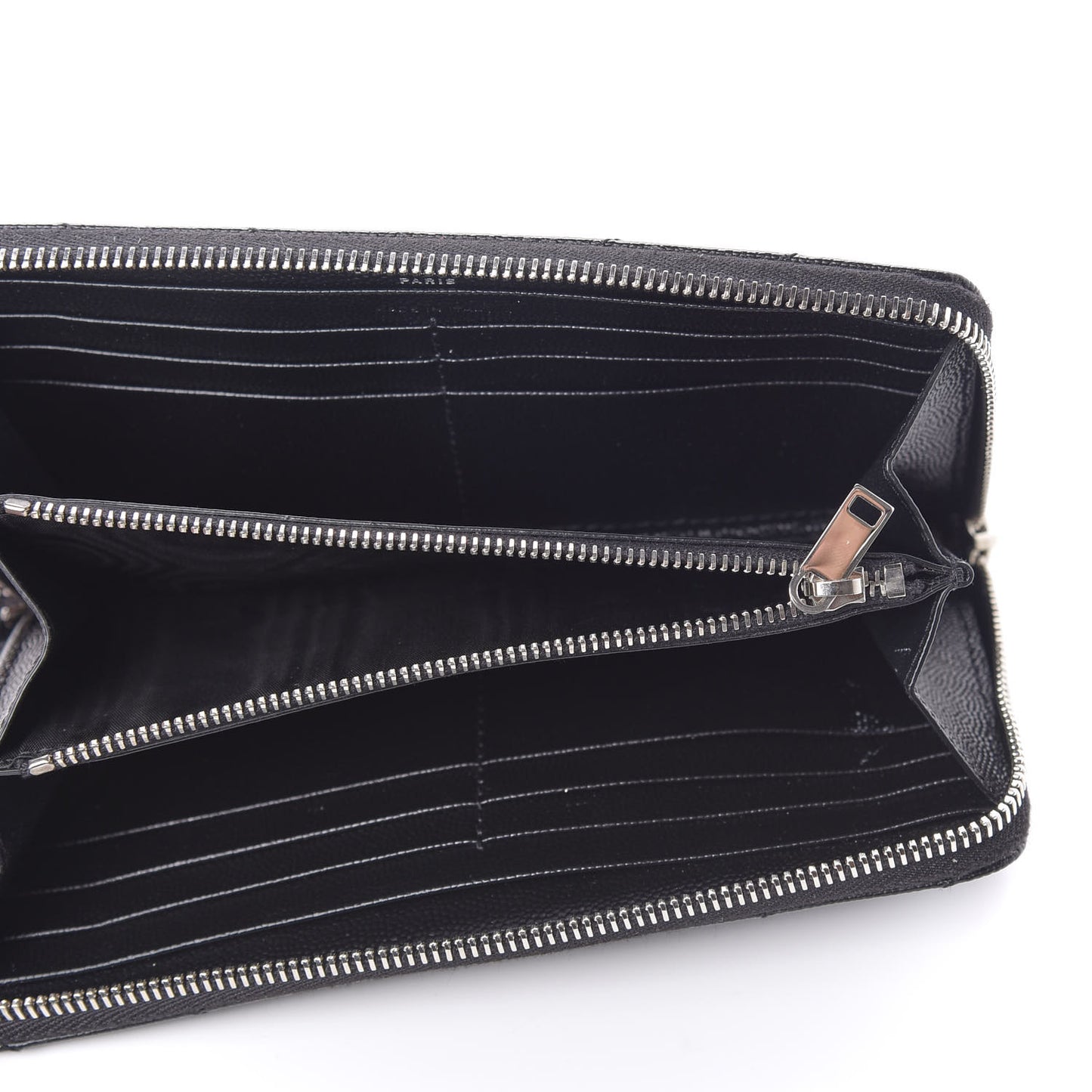Grain De Poudre Matelasse Chevron Monogram Zip Around Wallet Black