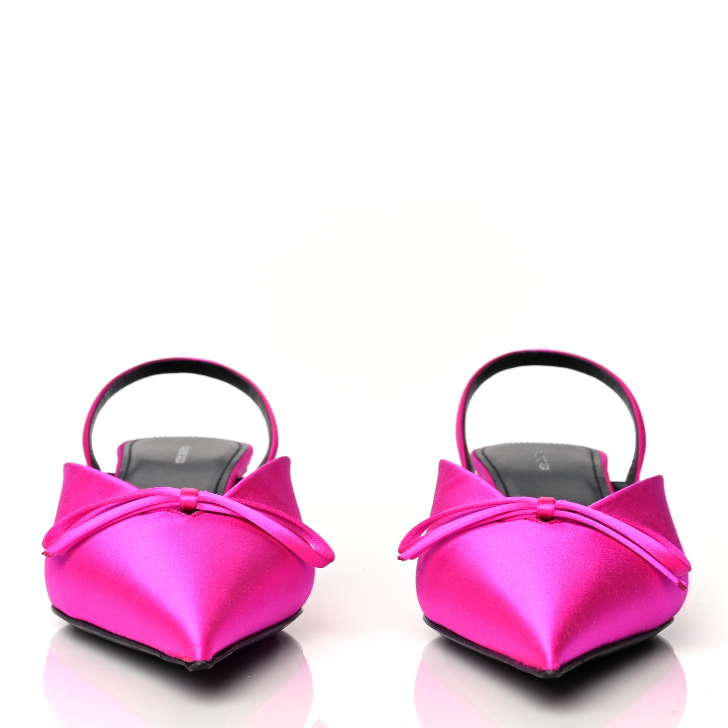 Satin Pointed Toe Knife Slingback 40mm Mules 38 Rose Fuchsia