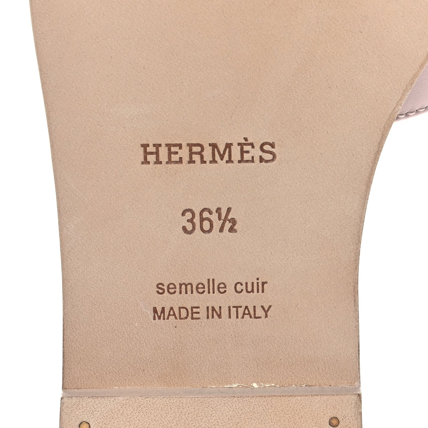 Hermes Box Calfskin Oran Sandals 36.5 Rose Pale 6 of 9