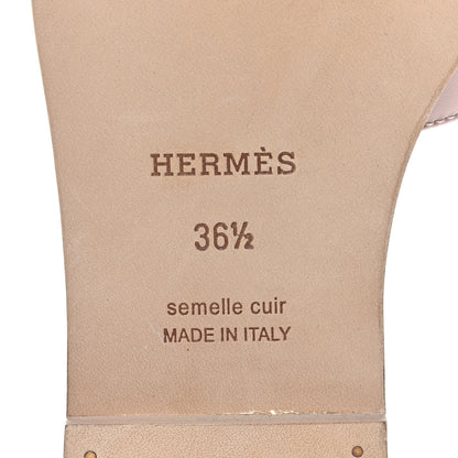 Hermes Box Calfskin Oran Sandals 36.5 Rose Pale 6 of 9