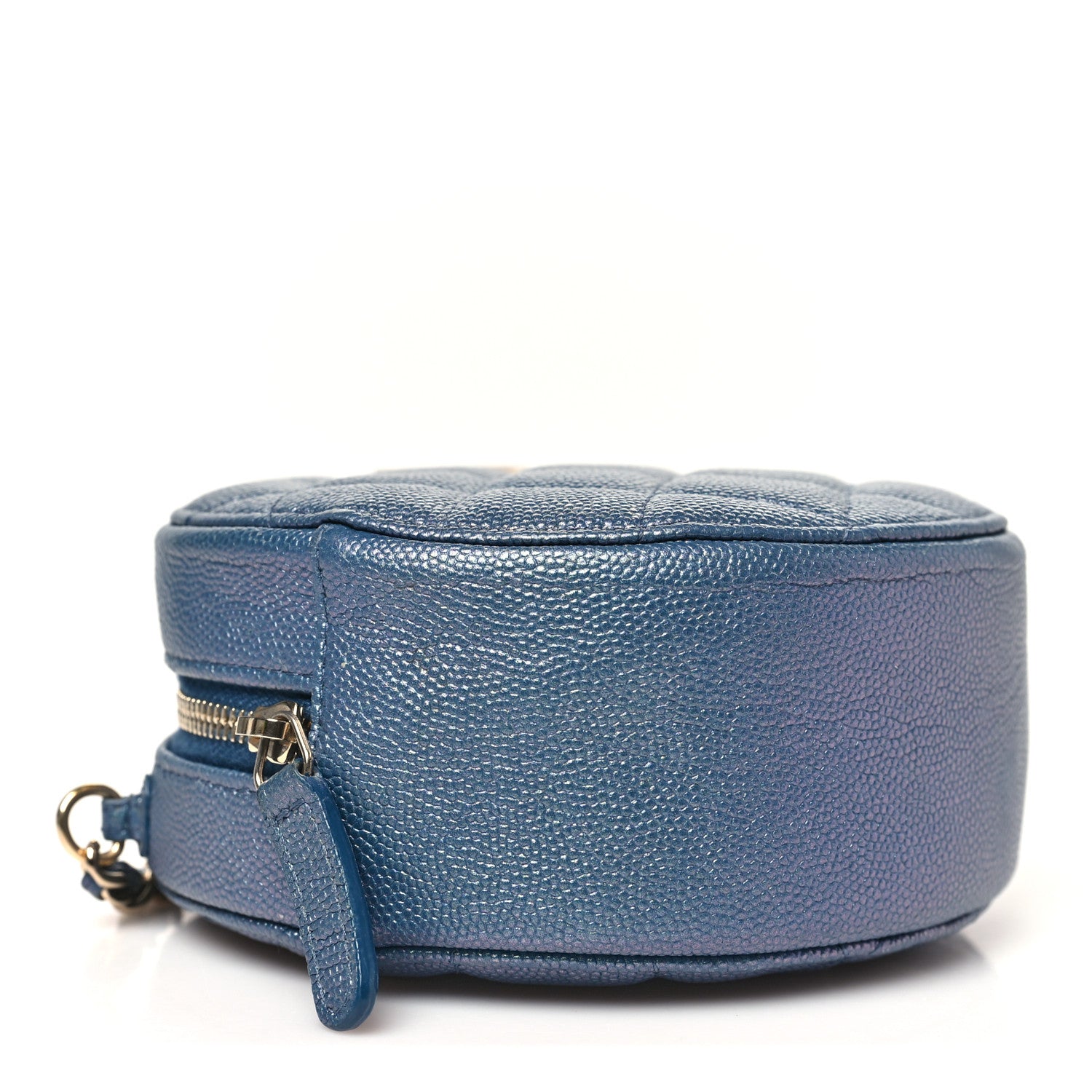 Chanel Iridescent Caviar Quilted Round Clutch With Chain Blue 4 of 10