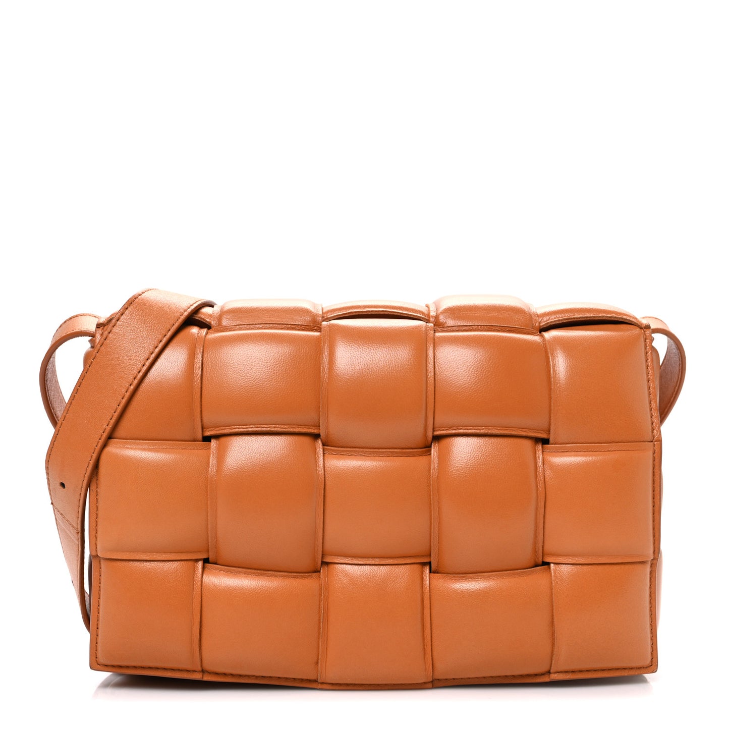 Nappa Maxi Intreccio Padded Cassette Crossbody Bag Clay