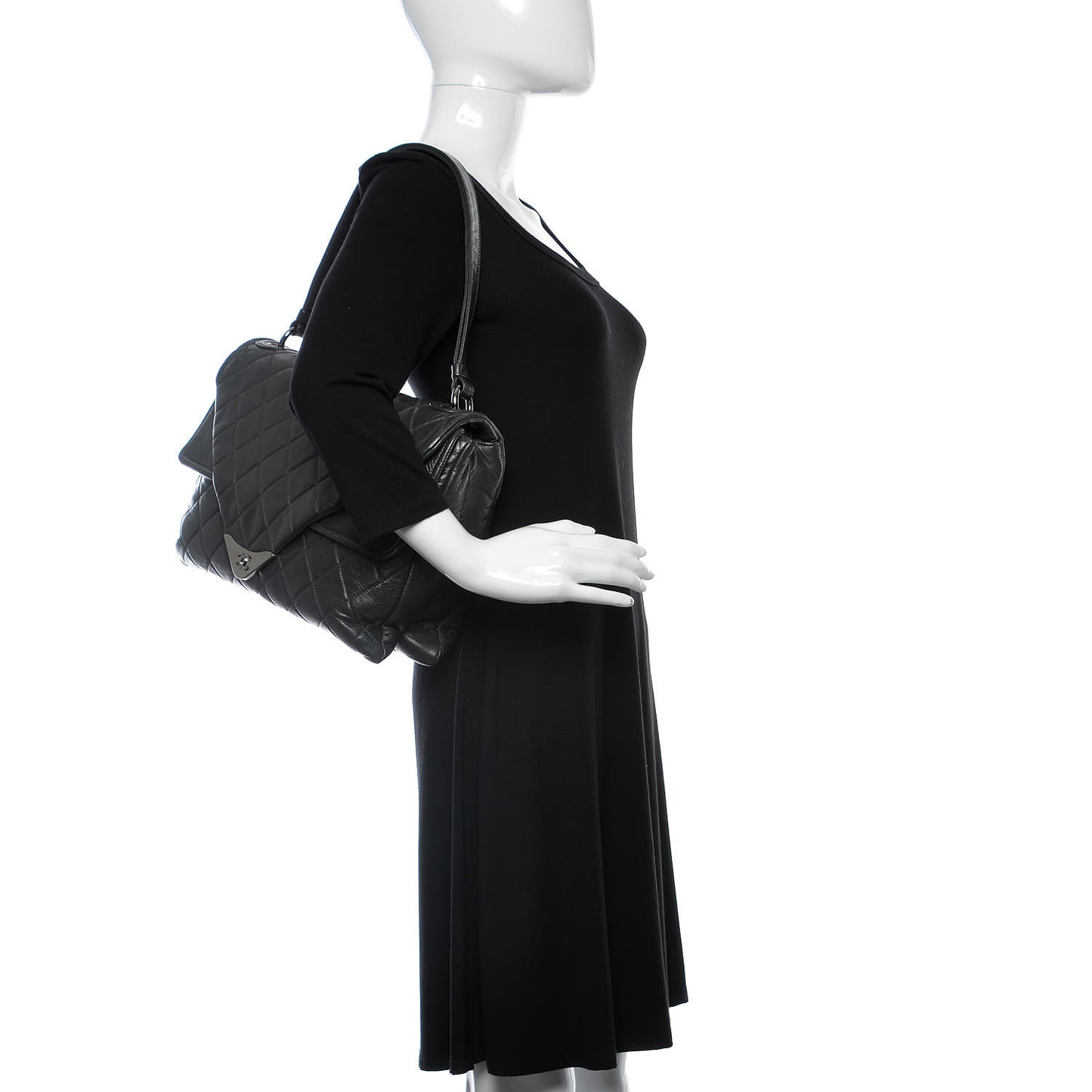 Lambskin Quilted Padded Envelope Flap Grey