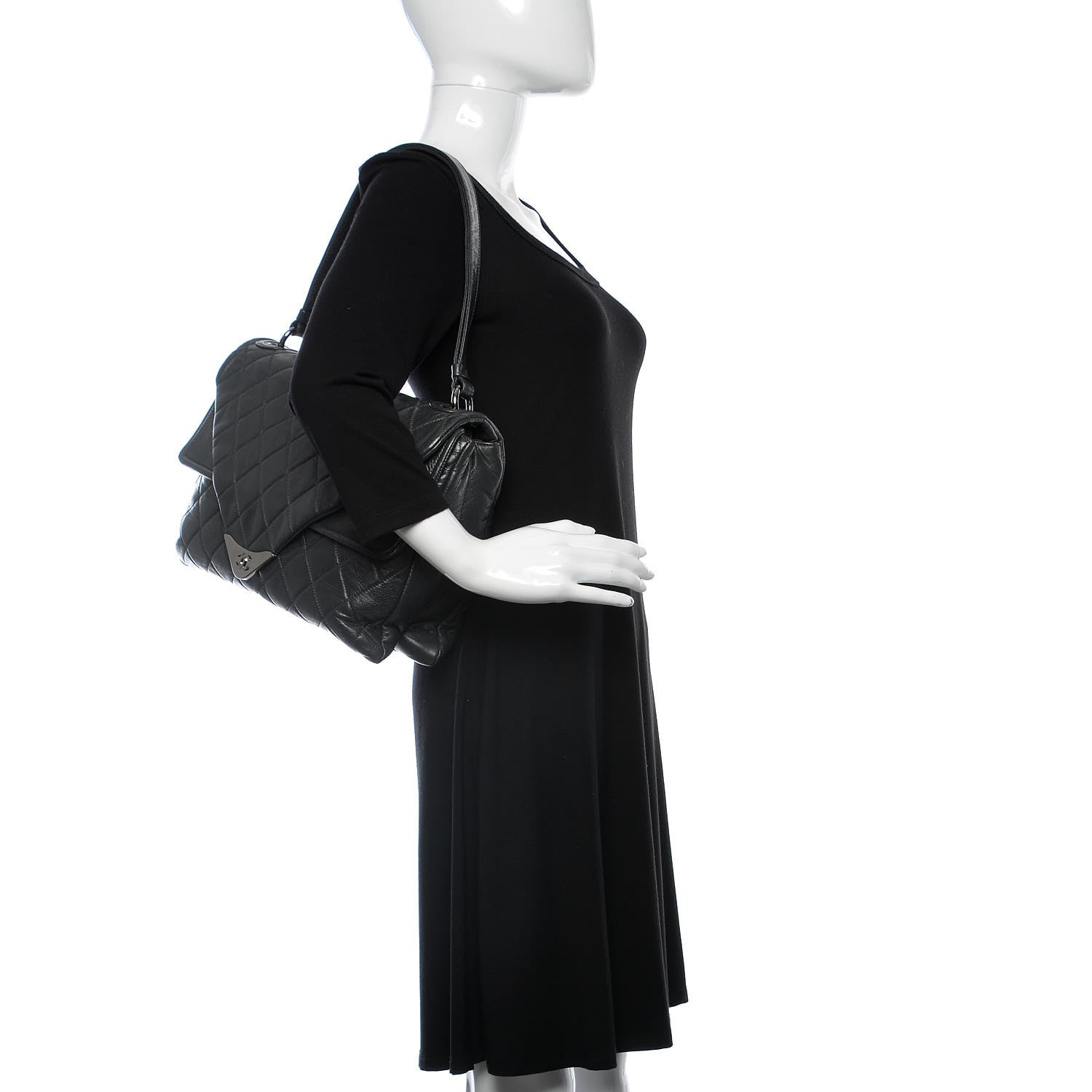 Chanel Lambskin Quilted Padded Envelope Flap Grey 3 of 10
