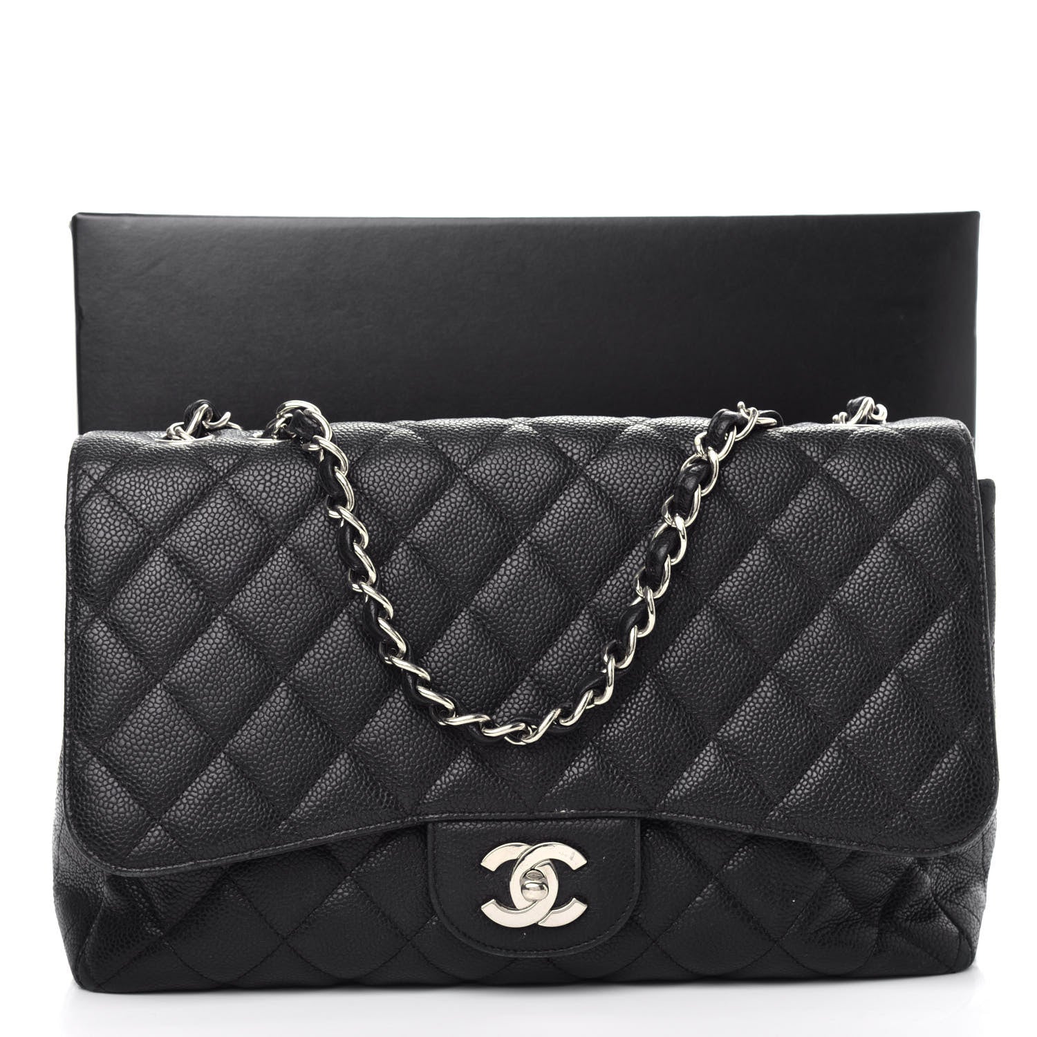 Chanel Caviar Quilted Jumbo Single Flap Black 14 of 14