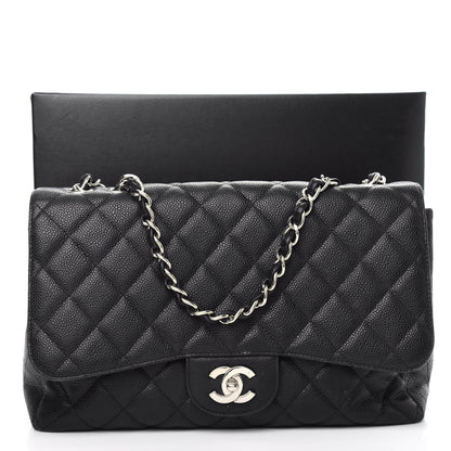 Chanel Caviar Quilted Jumbo Single Flap Black 14 of 14