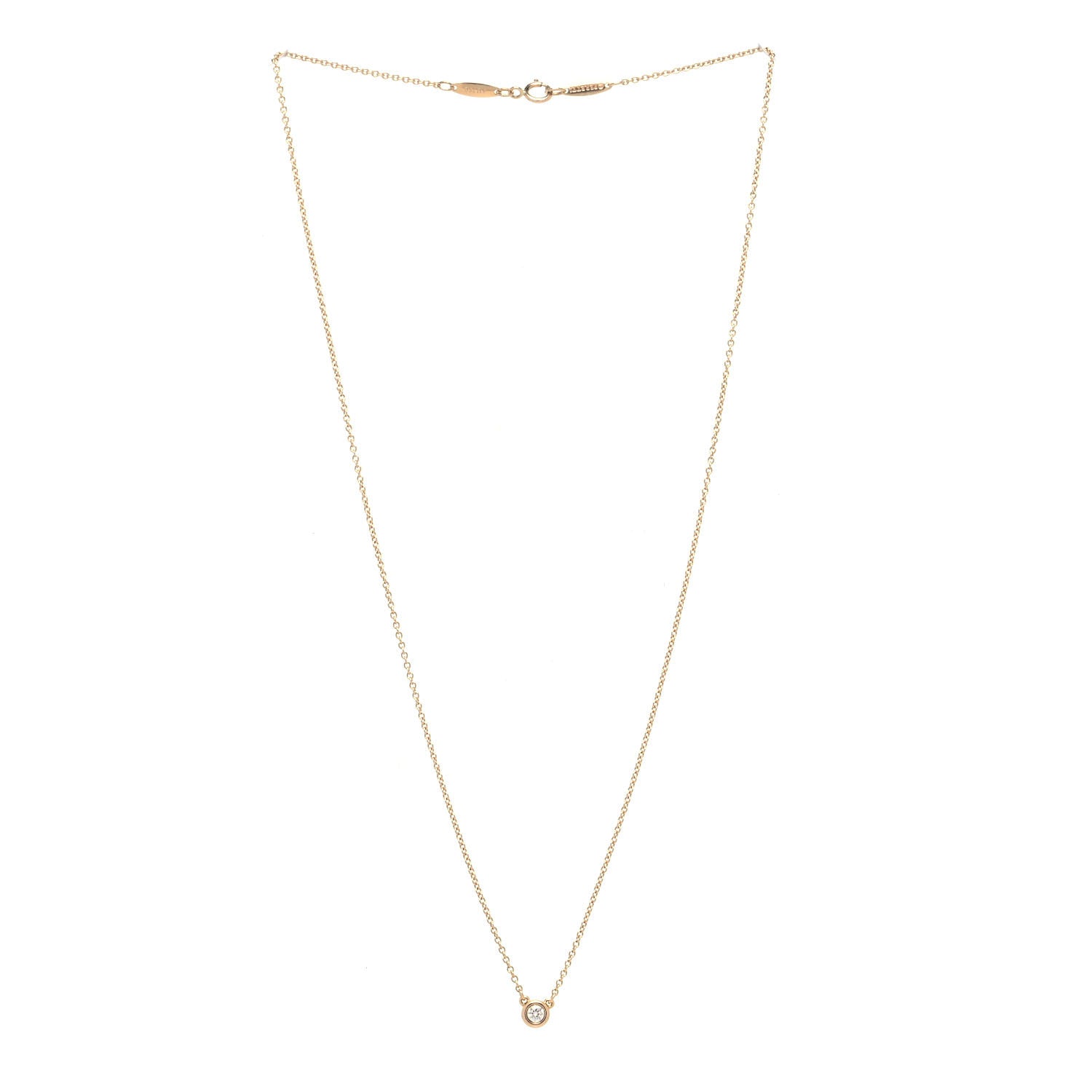 Tiffany 18K Rose Gold Diamond .07ct Elsa Peretti Diamonds by the Yard Pendant Necklace 3 of 7