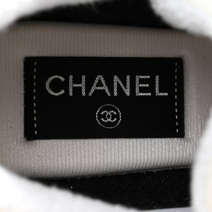 Chanel Nylon Calfskin Suede Fabric CC Sneakers 39.5 White 6 of 10