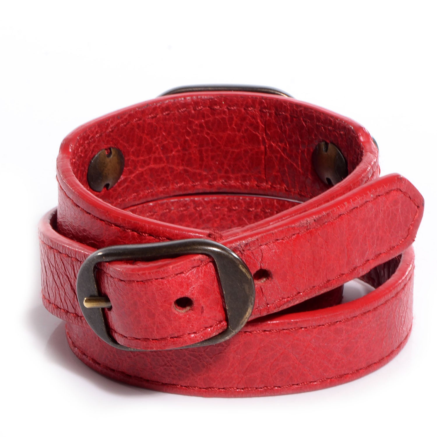 Balenciaga Agneau Triple Tour Bracelet Small Rouge Coquelicot 3 of 5