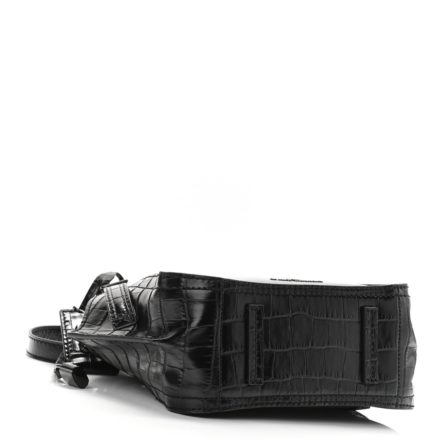 Calfskin Crocodile Embossed The Director Tote Black