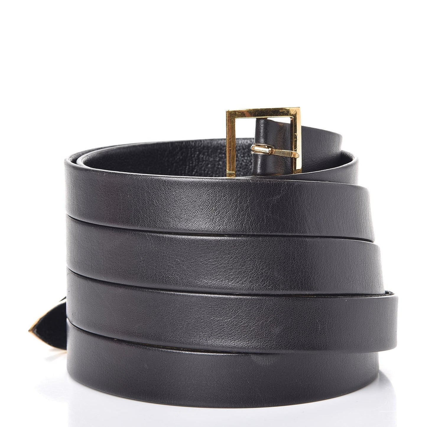 Lambskin CC Buckle Wide Belt 85 34 Black