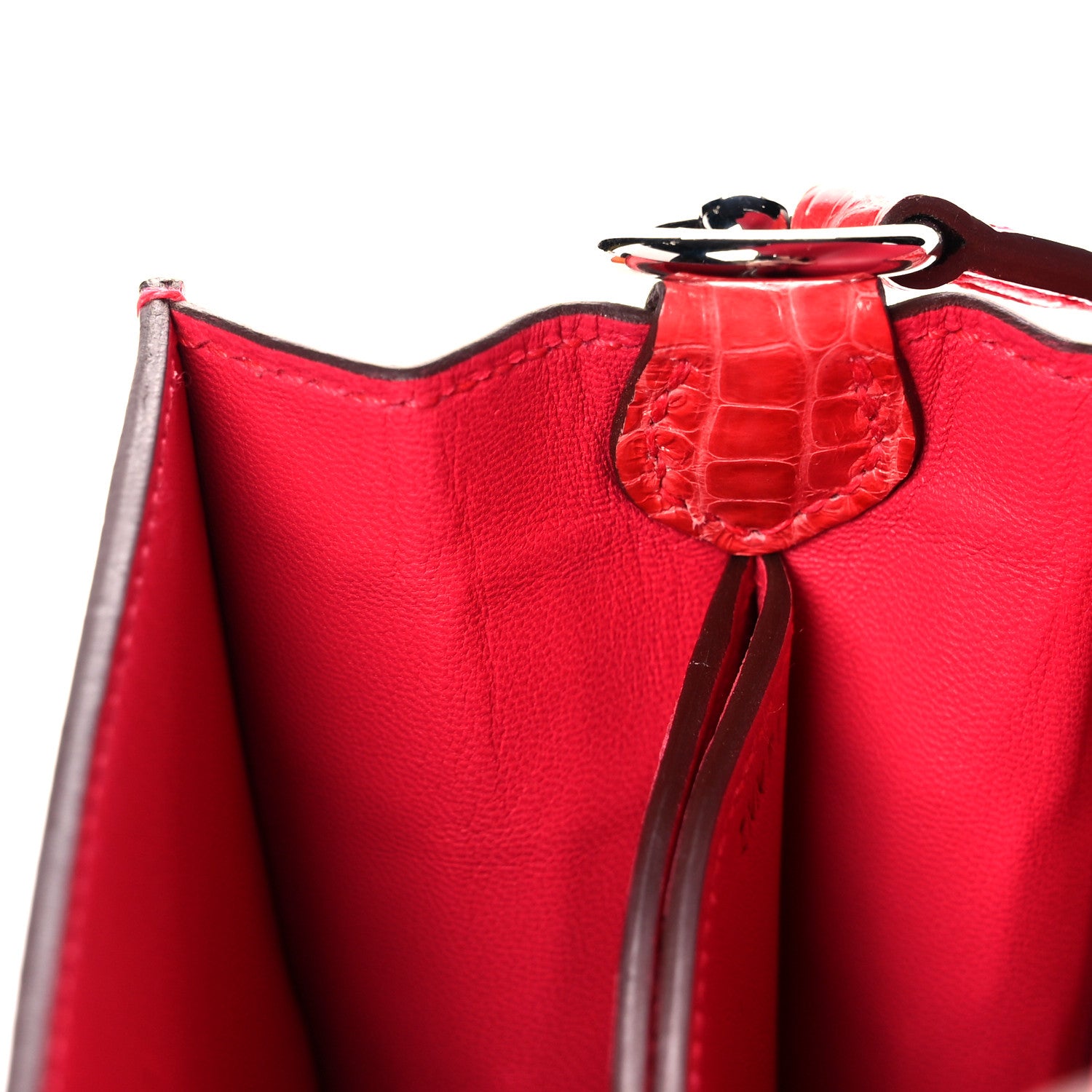 Hermes Shiny Alligator Mini Sac Roulis Bougainvillea 10 of 16